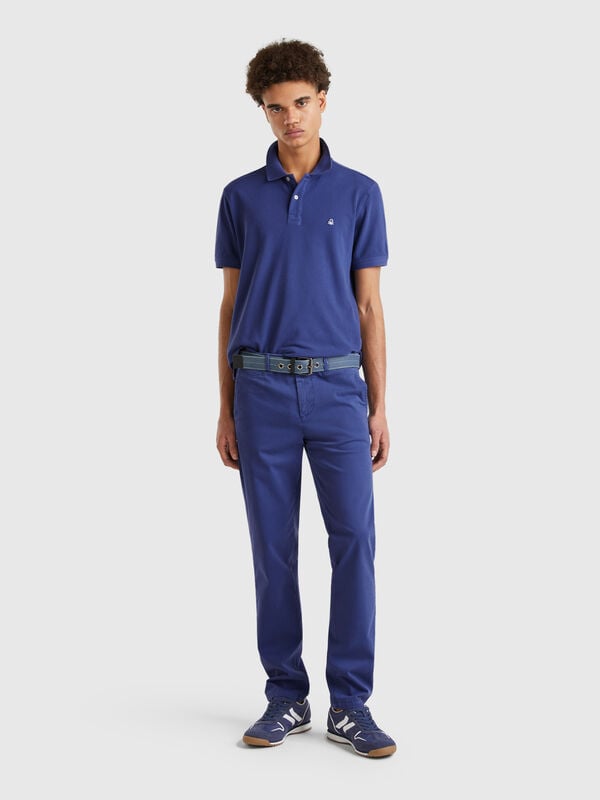 Blue slim fit chinos Men