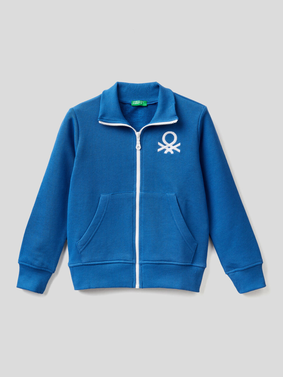 Sweatshirt with zip and embroidered logo image number 1
