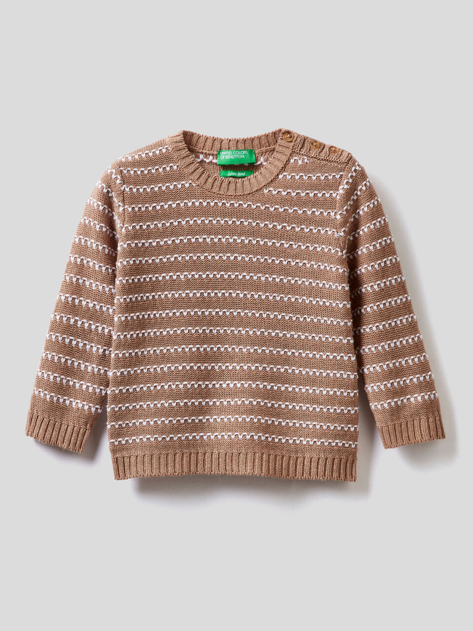 Knit sweater in linen blend image number 1