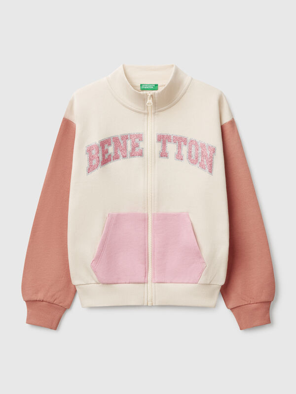 High neck sweatshirt with zipper Junior Girl