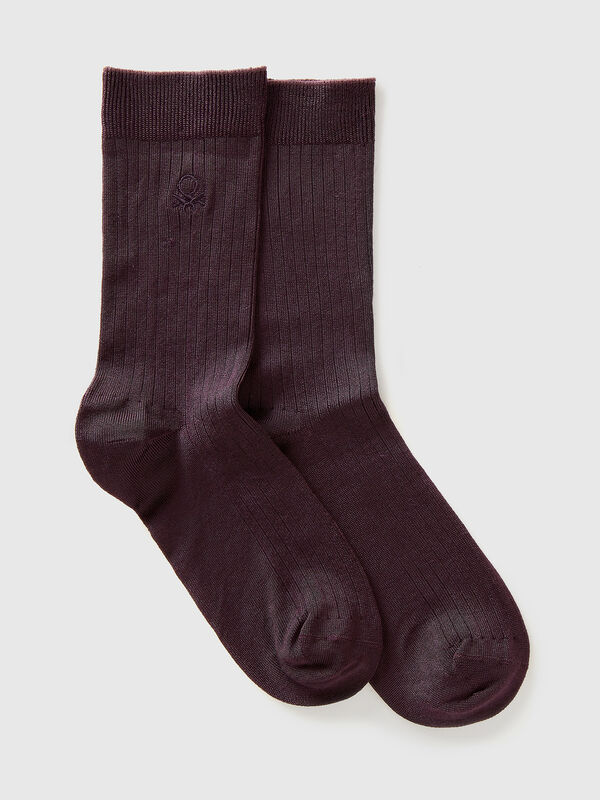 Ribbed socks with logo