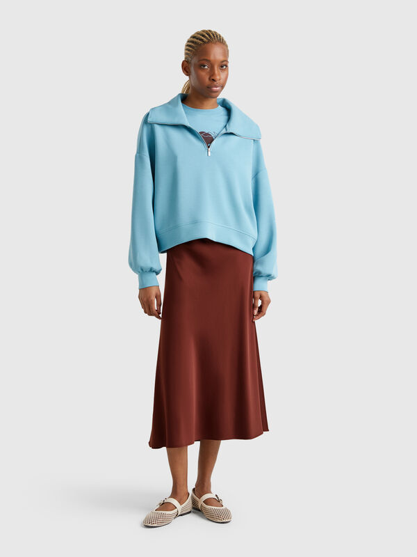 Flowy satin look skirt Women