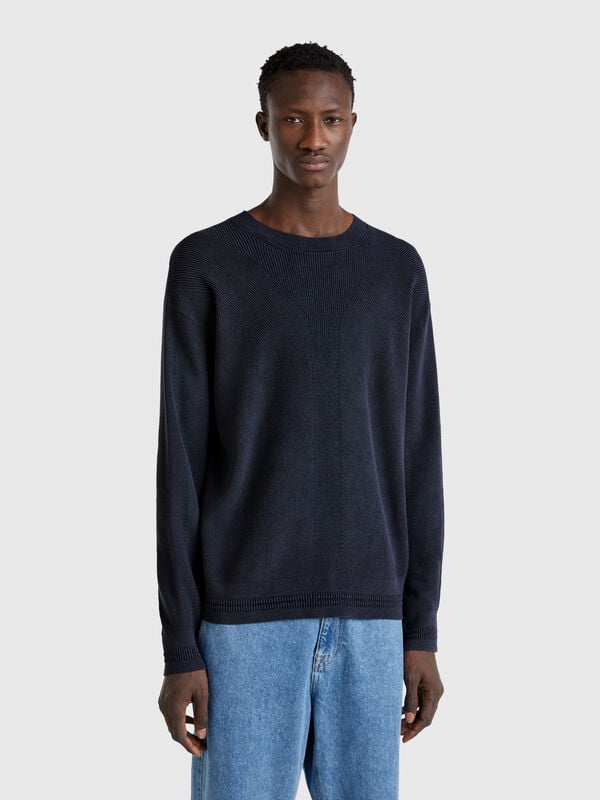 Knit sweater in pure cotton Men