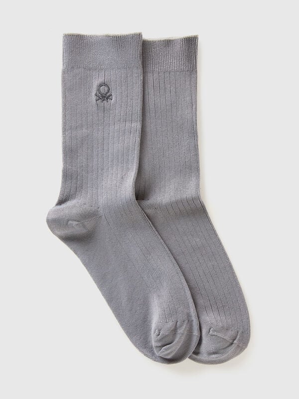 Ribbed socks with logo