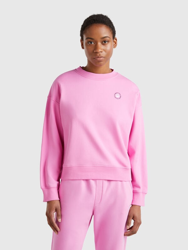 Crew neck sweatshirt in cotton blend Women