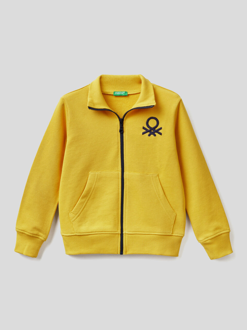 Sweatshirt with zip and embroidered logo image number 1