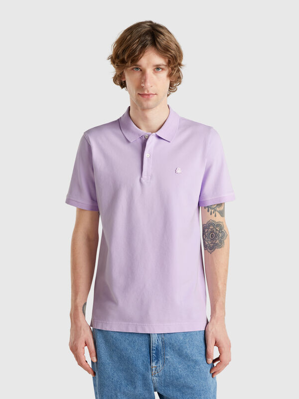 Lilac slim fit polo Men