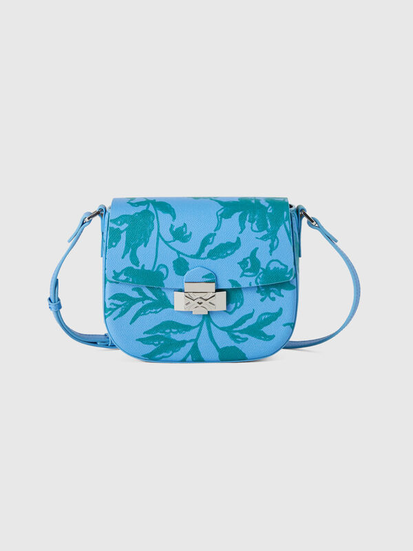 Light blue bag with floral print Women