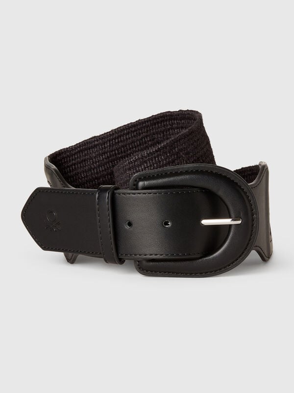 High raffia effect belt Women