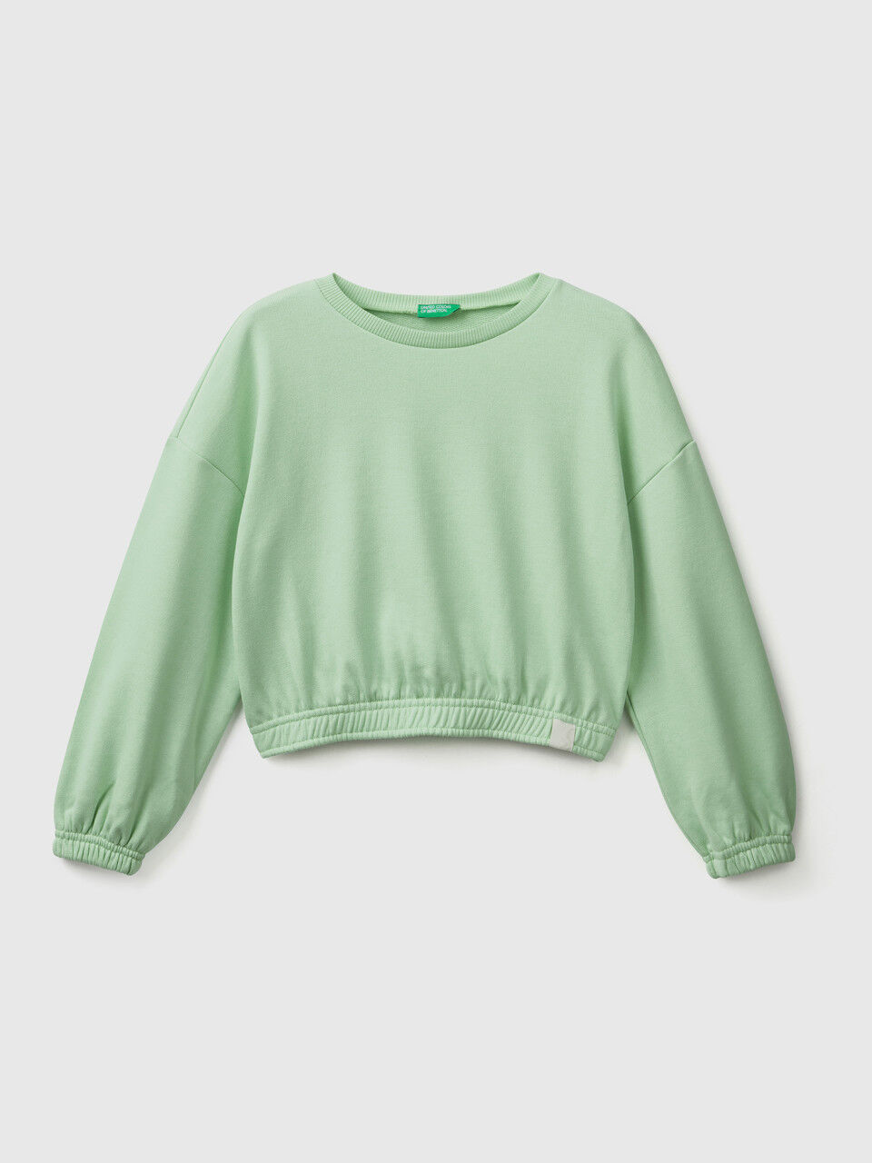Cropped sweatshirt in recycled fabric