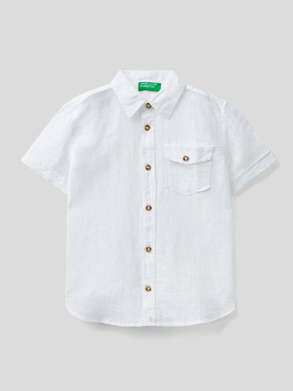 Short sleeve shirt in linen blend image number 1