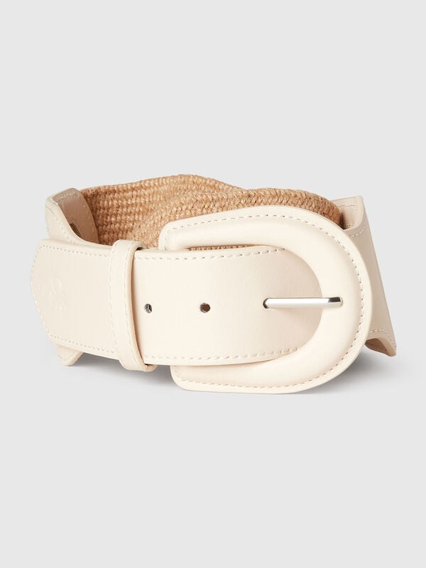 High raffia effect belt Women