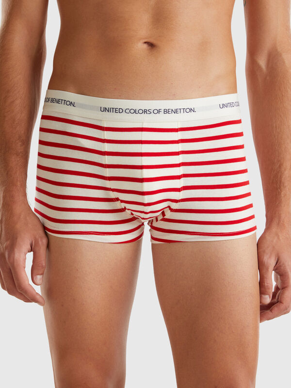 Striped boxers in stretch organic cotton Men