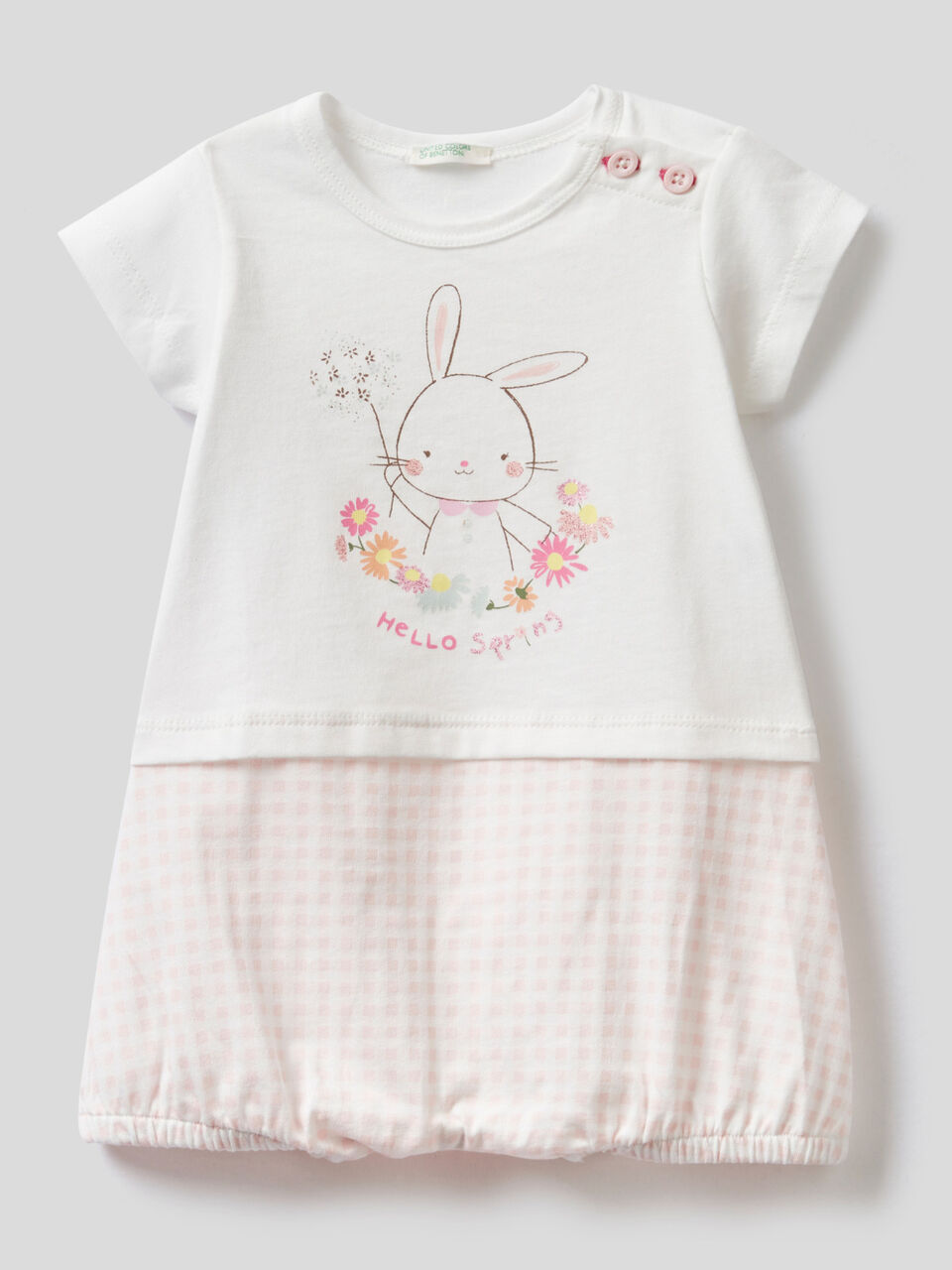Color block onesie in organic cotton image number 1