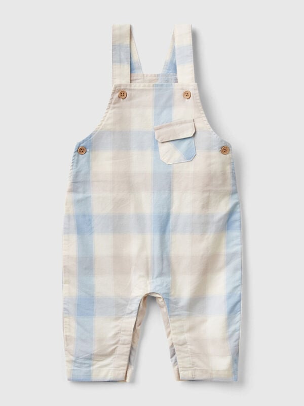 Check dungarees in stretch cotton New Born (0-18 months)