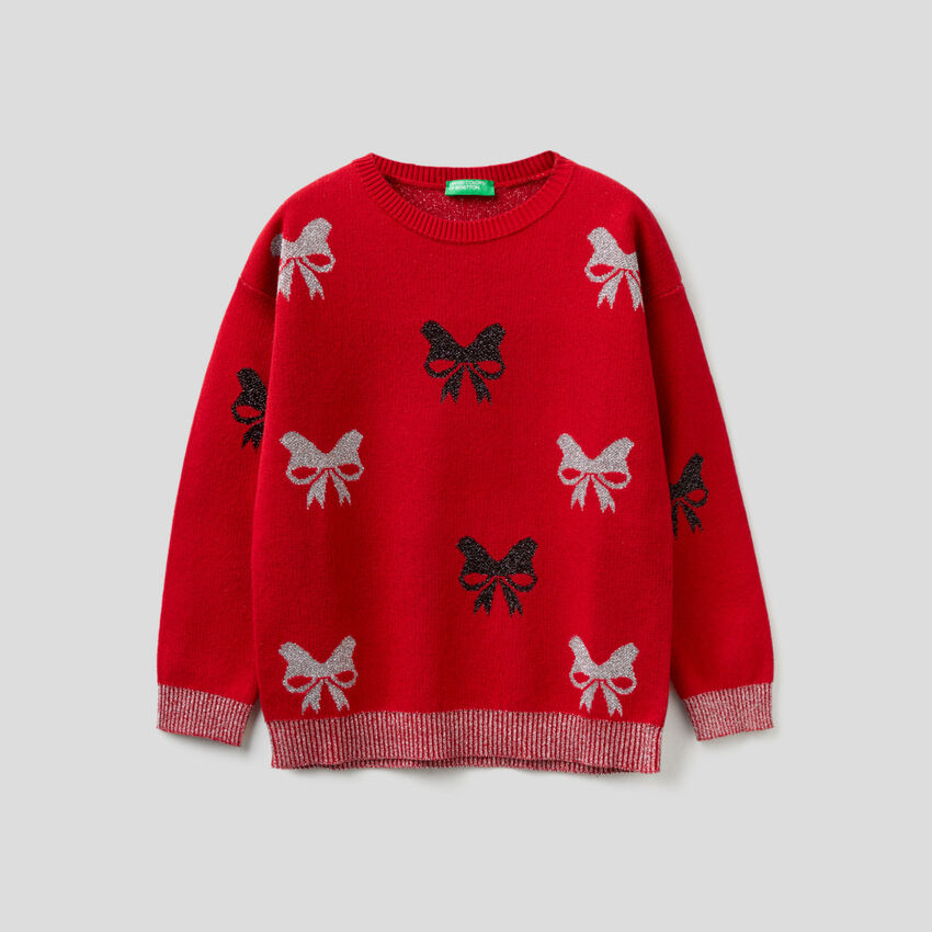 Christmas style sweater with lurex