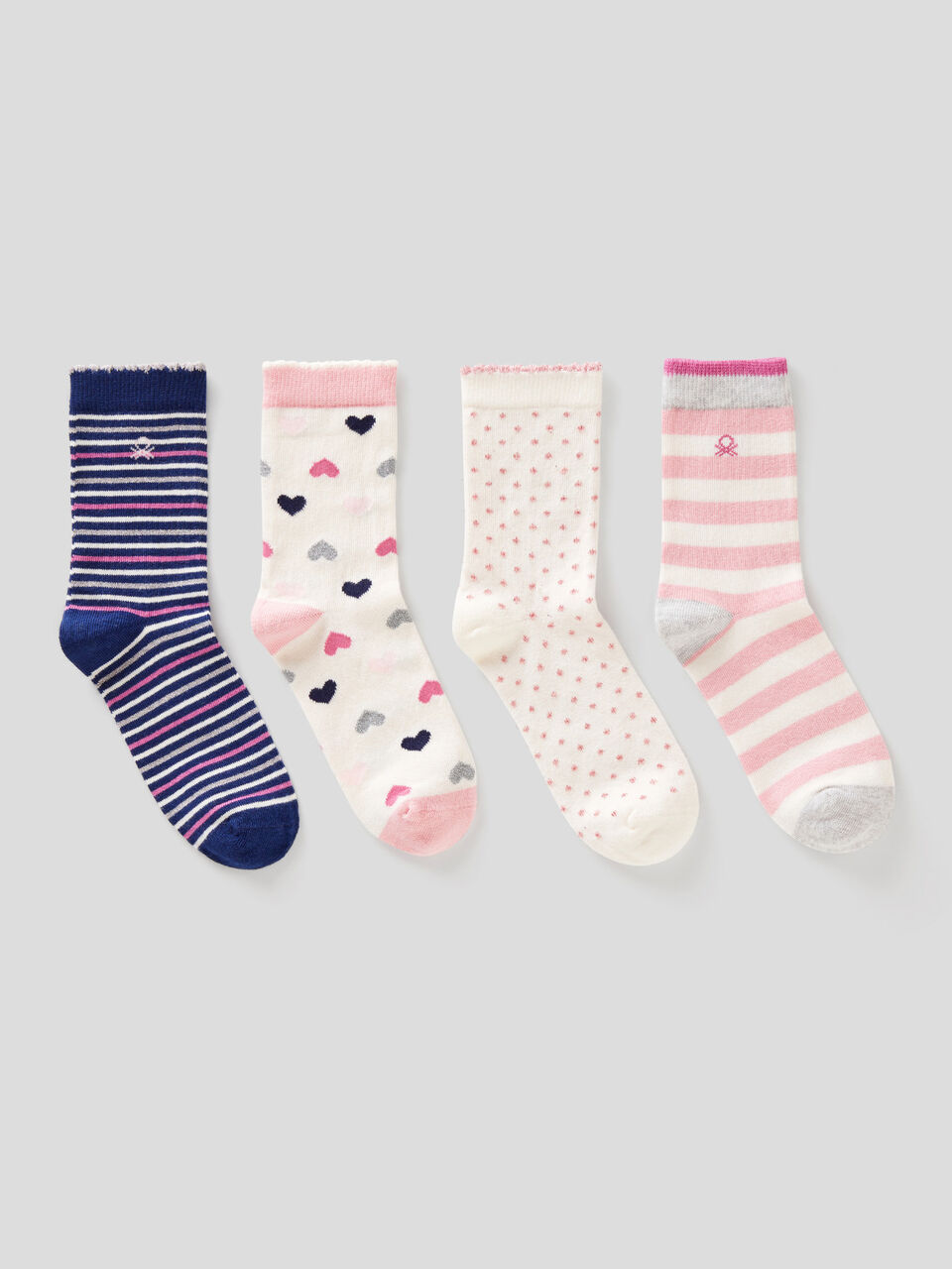 Set of patterned socks in stretch cotton blend image number 1