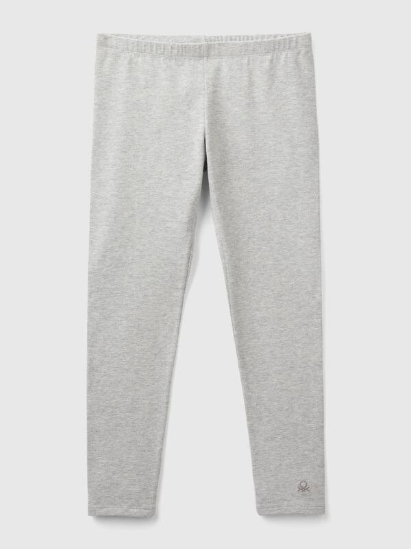 Leggings in stretch cotton with logo Junior Girl