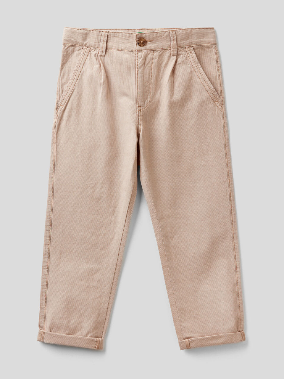 Slim fit trousers in linen blend image number 1