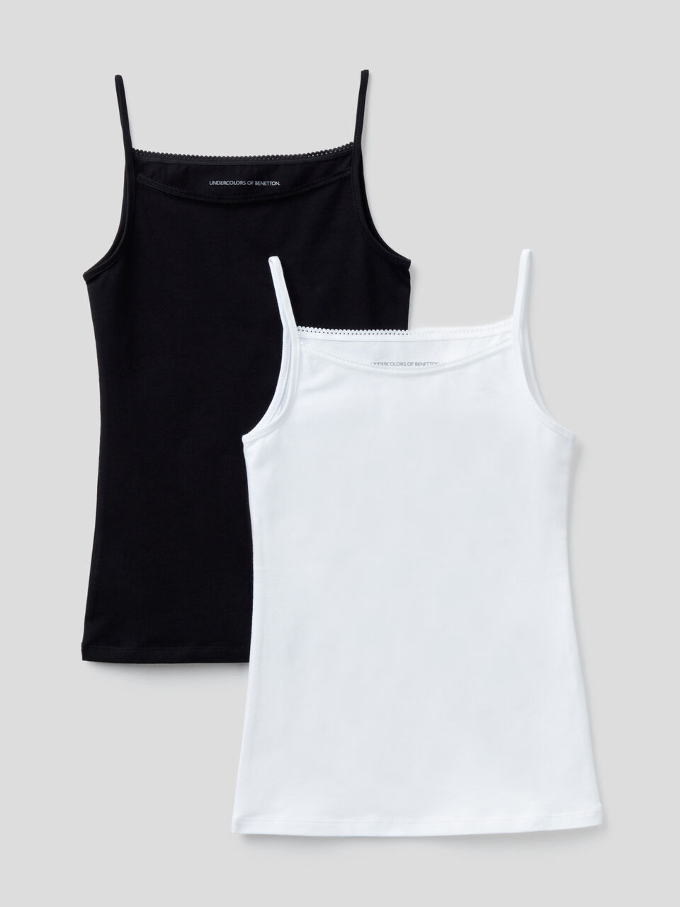 Two camisoles in stretch cotton image number 1