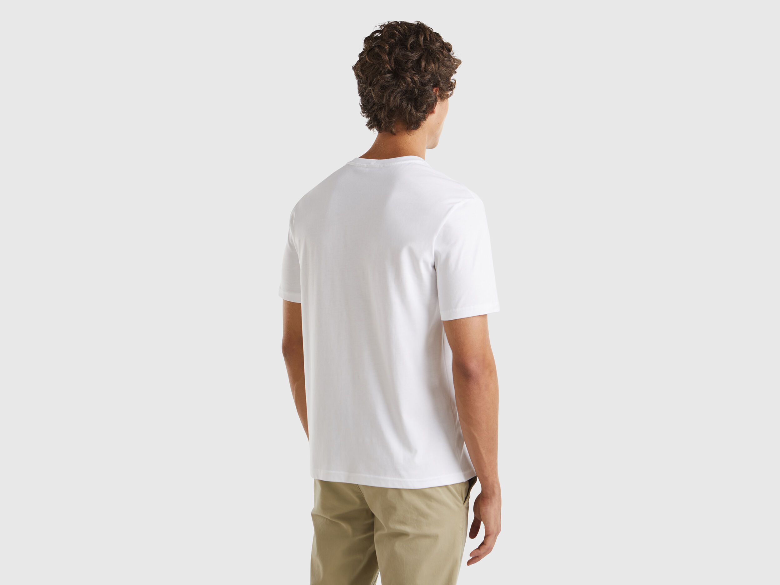 100 organic cotton basic t shirt White Benetton
