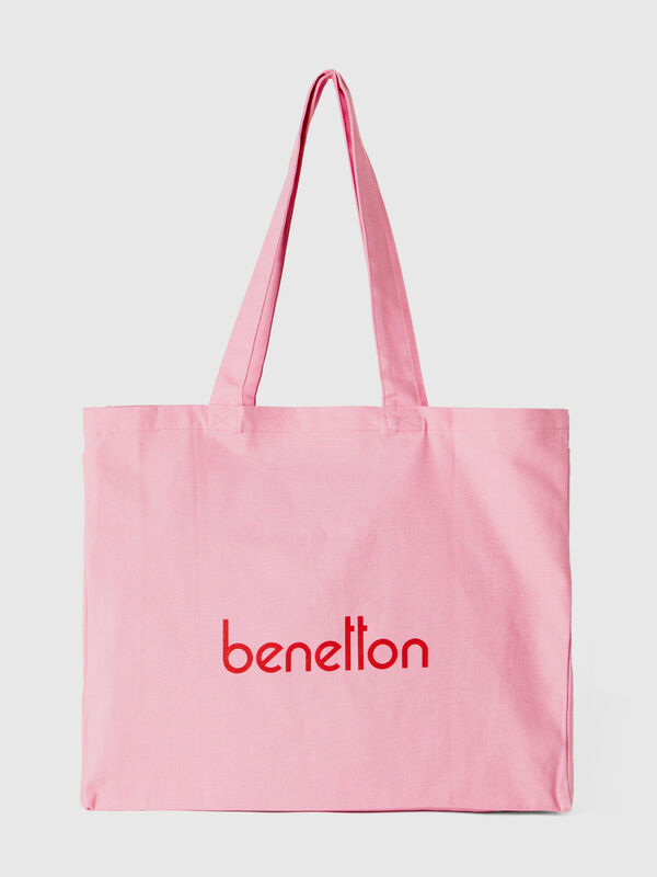 Pink tote bag in pure cotton