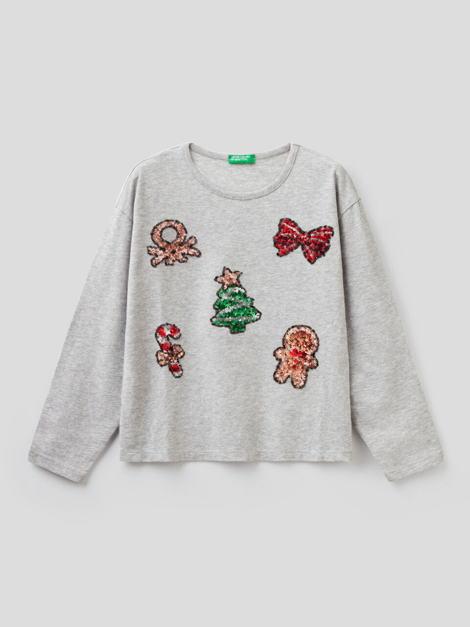 Long sleeve Christmas style t-shirt image number 1