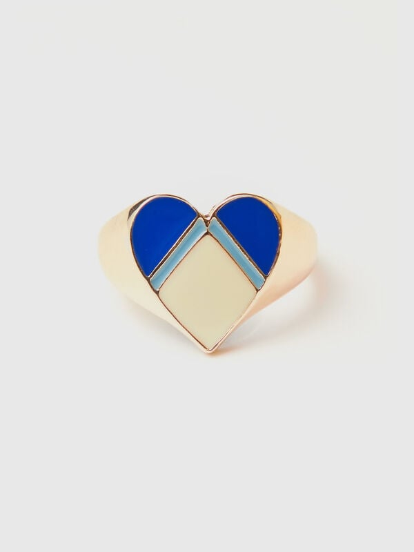 Gold ring with heart motif Women