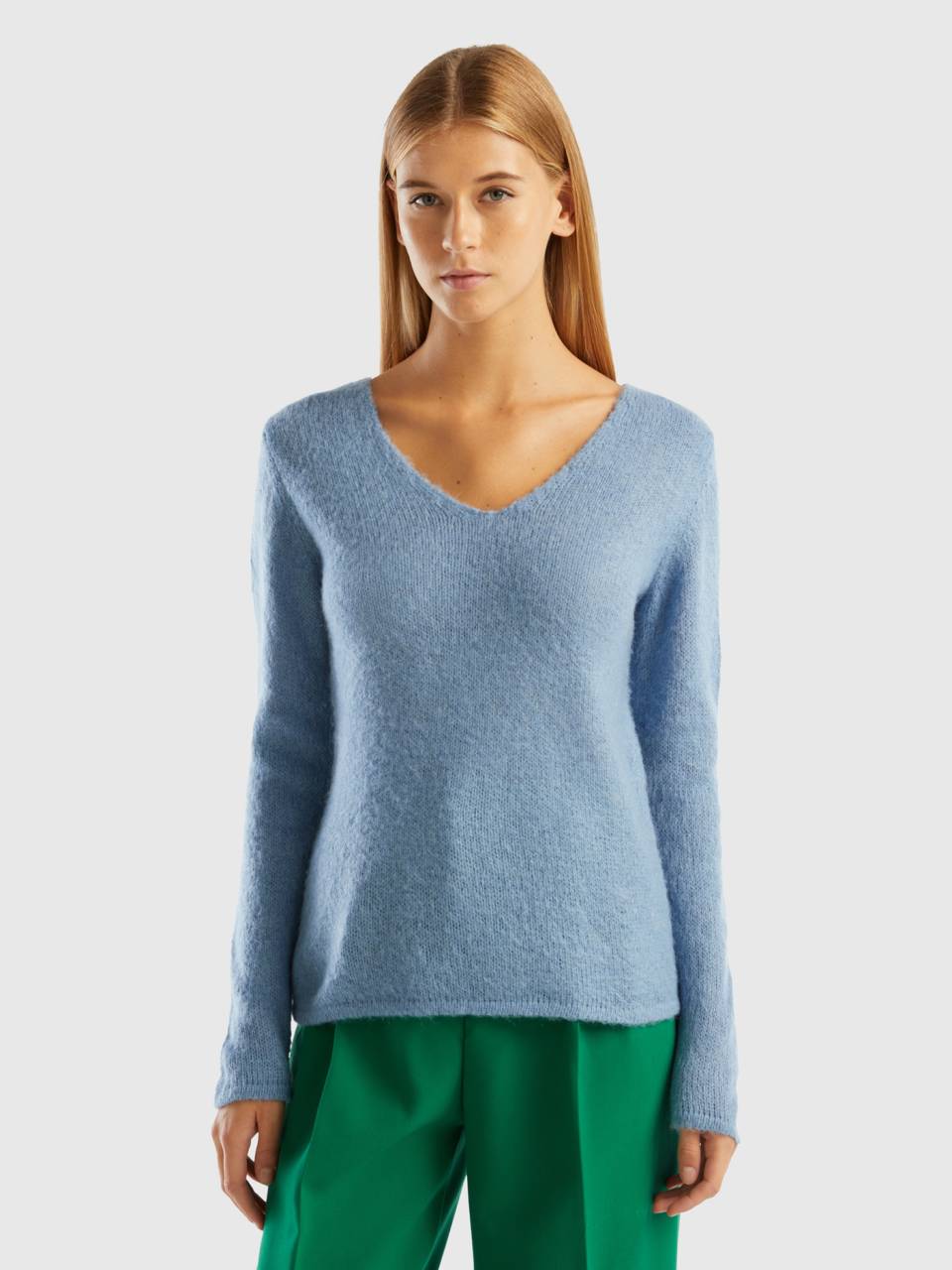 Light blue on sale mohair sweater